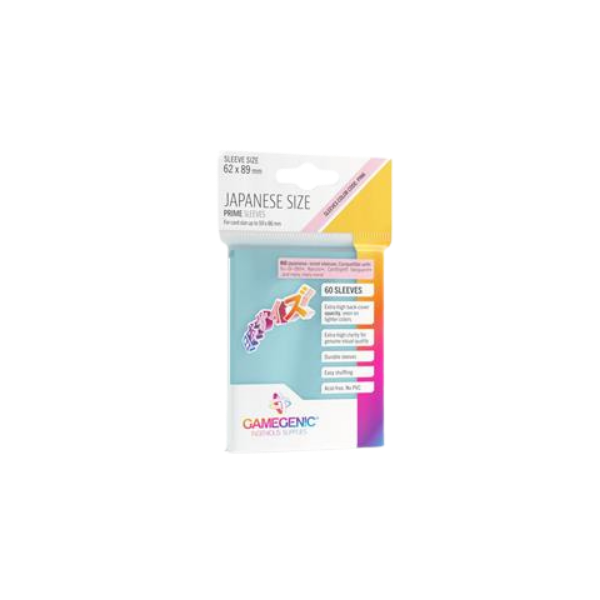 Gamegenic – PRIME Japanese Sized Sleeves Clear (60 Sleeves)