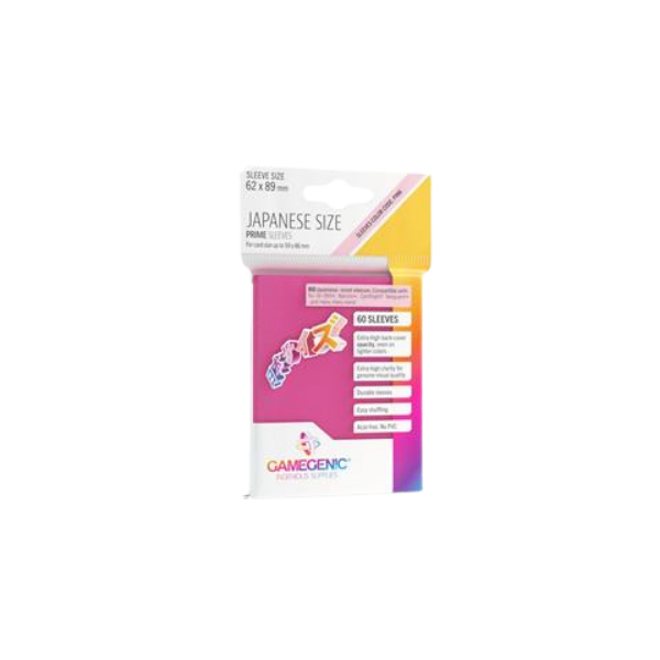 Gamegenic – PRIME Japanese Sized Sleeves Pink (60 Sleeves)