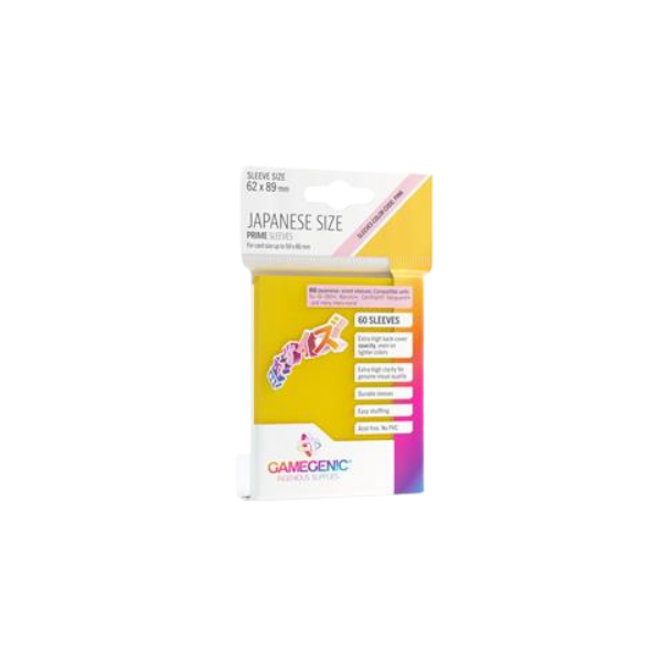 Gamegenic – PRIME Japanese Sized Sleeves Yellow (60 Sleeves)