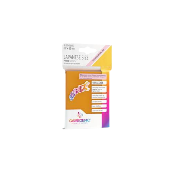 Gamegenic – PRIME Japanese Sized Sleeves Orange (60 Sleeves)