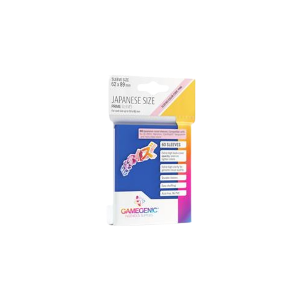 Gamegenic – PRIME Japanese Sized Sleeves Blue (60 Sleeves)