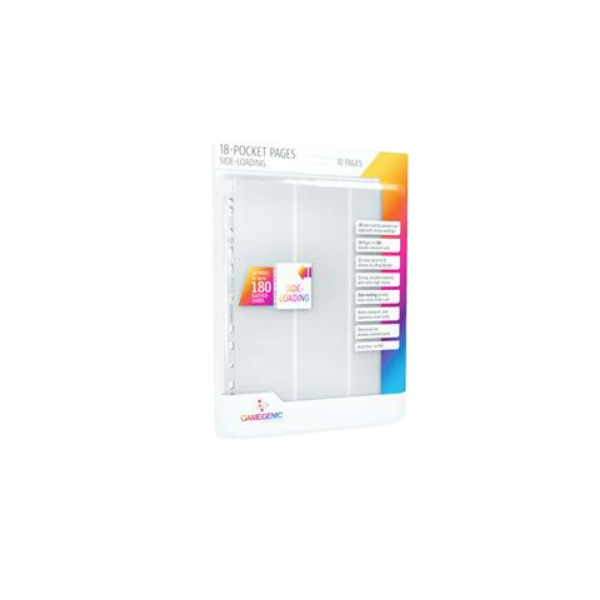 Gamegenic – Sideloading 18-Pocket Pages 10 pcs pack White
