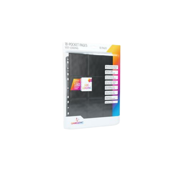 Gamegenic – Sideloading 18-Pocket Pages 10 pcs pack Black