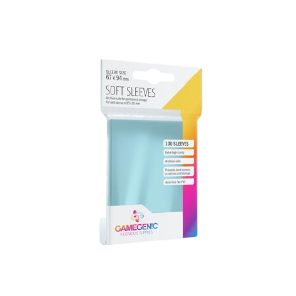 Gamegenic – Soft Sleeves – Clear (100 Sleeves)