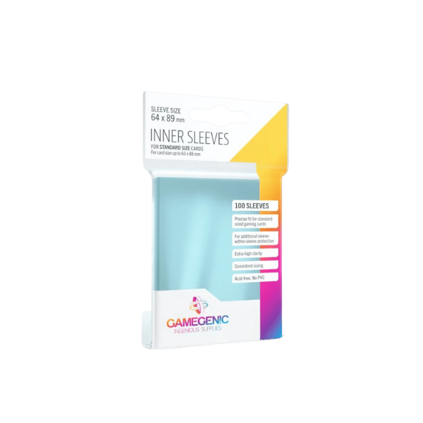 Gamegenic – Inner Sleeves – Clear (100 Sleeves)
