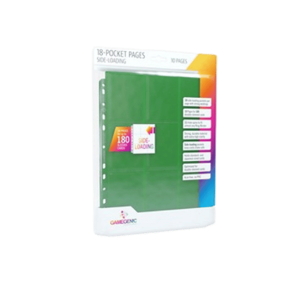 10 Gamegenic 18-Pocket Side-Loading Pages (Verde)