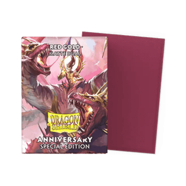 Dragon Shield Standard Matte Dual Sleeves – Red & Gold (100 Sleeves)