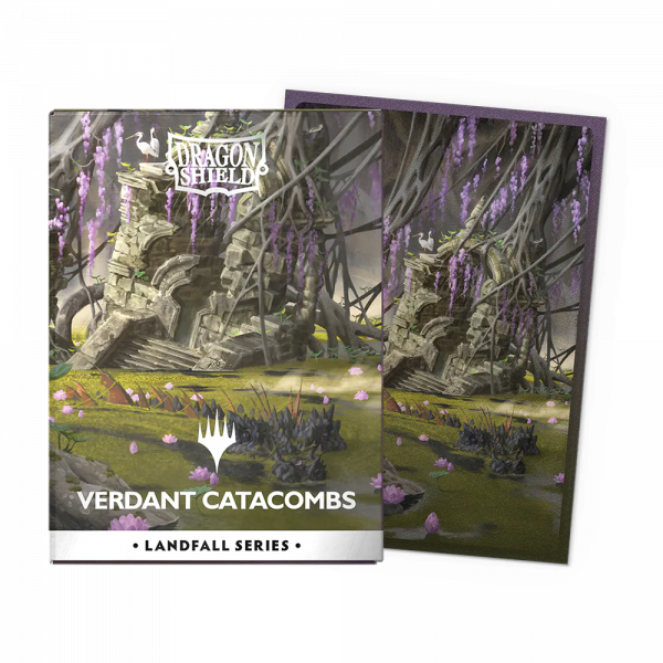Dragon Shield Standard size License Sleeves – Landfall Series – Verdant Catacomb (100 Sleeves)